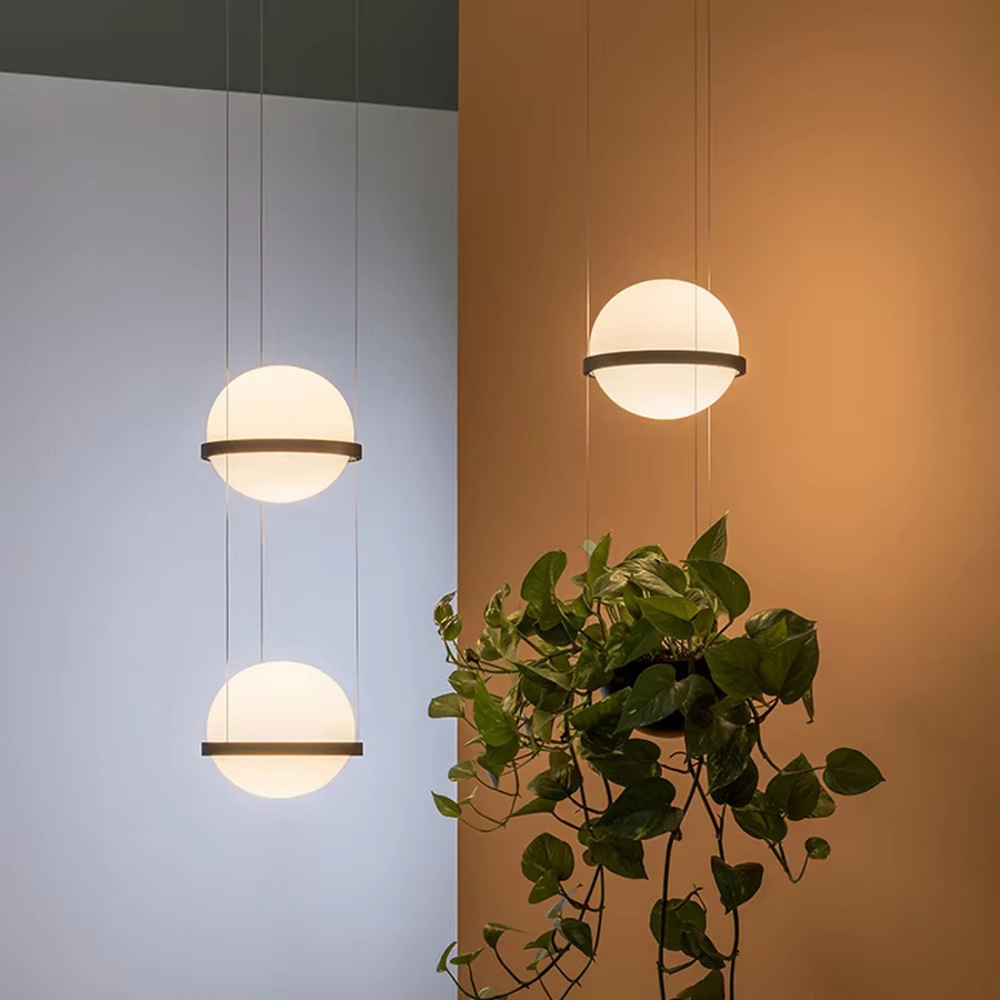 JIANKEXING Moderne LED Hängeleuchte mit Pflanzentopf für Esszimmer und Küche, Weiß, Rund - Bild 2