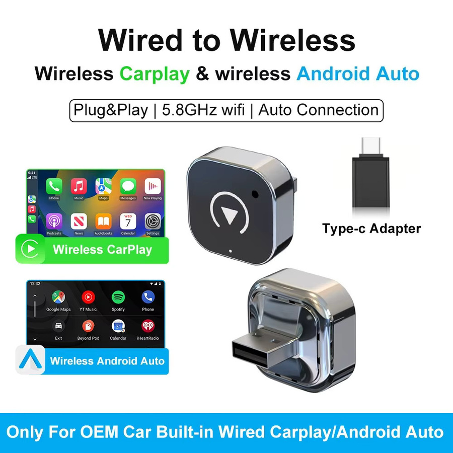 FLIXIVI Wireless CarPlay und Android Auto Adapter in Schwarz für VW, Toyota, Nissan, Ford und Benz – Plug-and-Play Konverter von kabelgebunden zu kabellos für Apple und Android - Bild 2