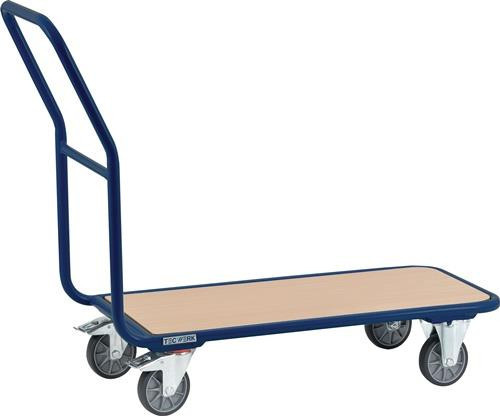 Tecwerk Plattformwagen aus Stahlrohr in Taubenblau RAL 5014 mit einer Tragkraft von 250 kg, Ladefläche B: 45 cm, T: 85 cm, Gesamtlänge: 94 cm - Bild 1