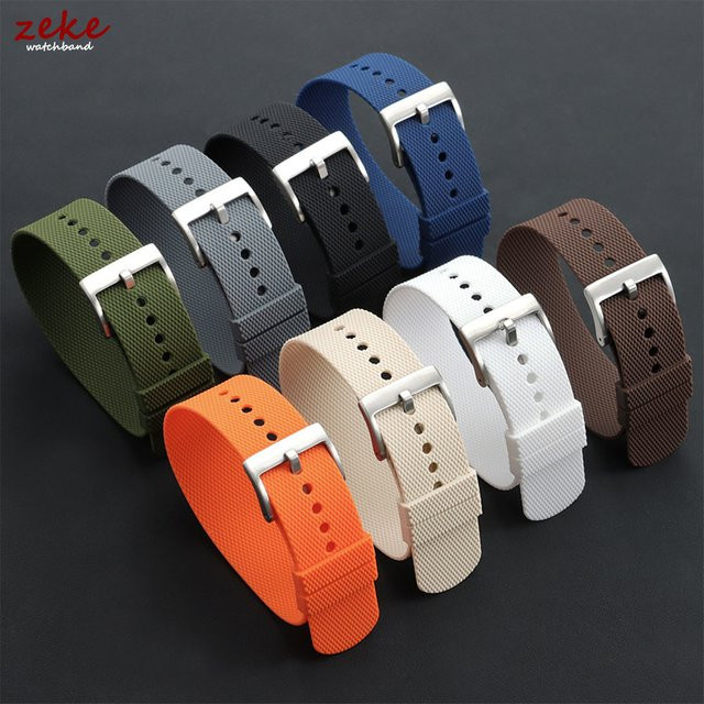 crazyband Uhrenarmband Silikon, Schwarz, Grau, 20mm 22mm - Bild 1