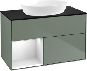 V&B Waschtischunterschrank Finion 100 in Weiß lackiert mit Regal Breite: 100 cm, Tiefe: 50,1 cm, Höhe: 50,1 cm - Bild 1