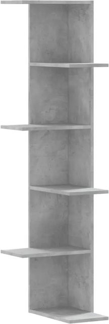 vidaXL Wand-Eckregal aus Holzwerkstoff in Betongrau, B/T/H: 36,5 x 36,5 x 140 cm - Bild 1