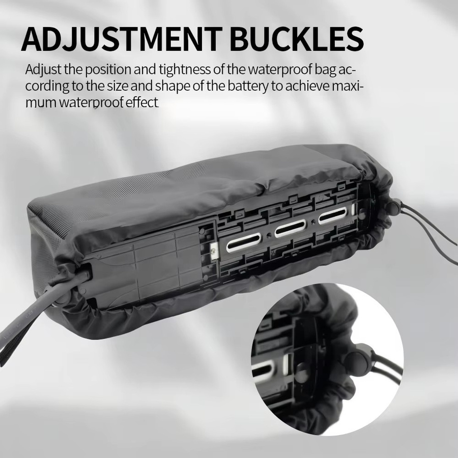 Aleaivy All-in-One E-Bike-Schutz Tasche für Hailong Lithium-Akkus, wasserdicht und staubdicht, Farbe: Schwarz - Bild 5
