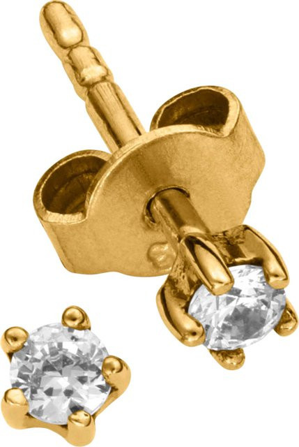 heine Ohrstecker 585 Gelbgold, Brillant, Zirkonia, Unisex - Bild 1