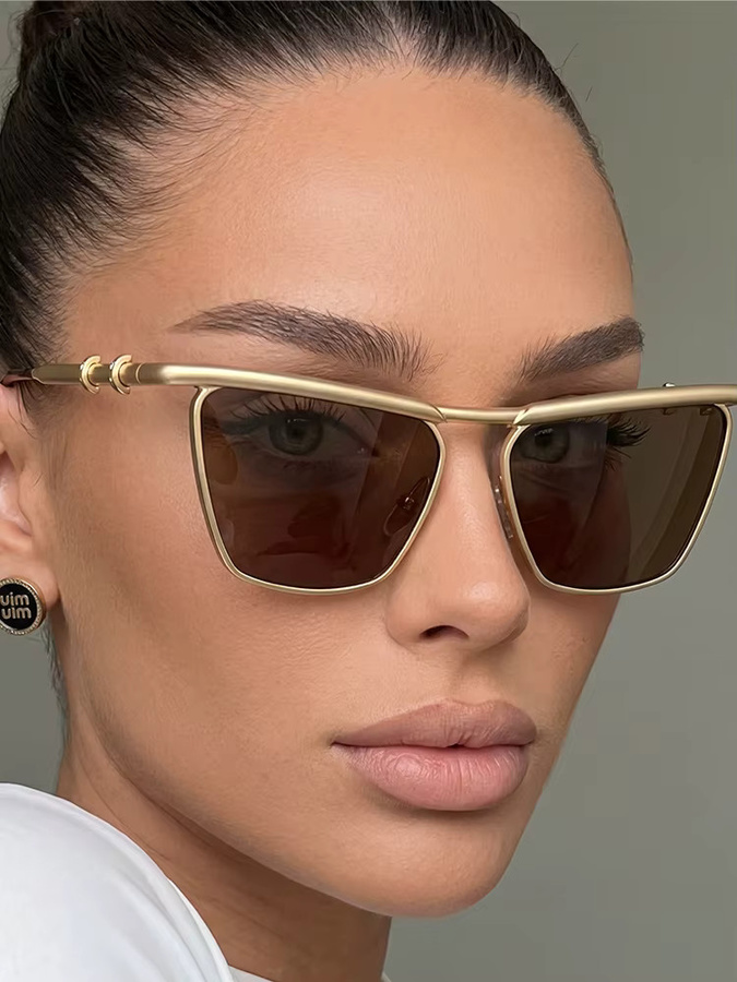 Kajila Sonnenbrille Cat-Eye, Metall, Vollrand, Gold, Damen - Bild 3