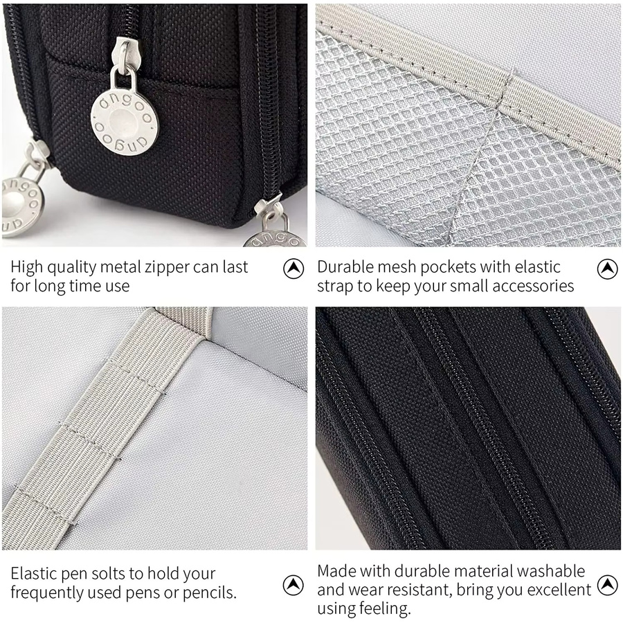 Kawaii Bleistiftmappe mit großer Kapazität in Blau oder Schwarz für Schule und Freizeit - Bild 2