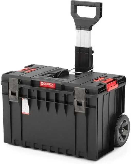 PROREGAL QBRICK Werkzeugtrolley One 50 Liter in Schwarz aus Metall mit Deckel, Teleskopgriffen und Gummirädern - Bild 1