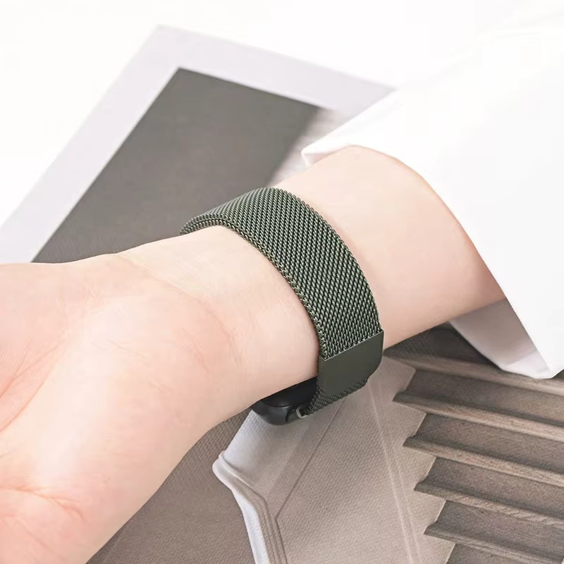 Uhrenarmband Milanaise, Edelstahl, Schwarz, Huawei Band 10-9-8 - Bild 2