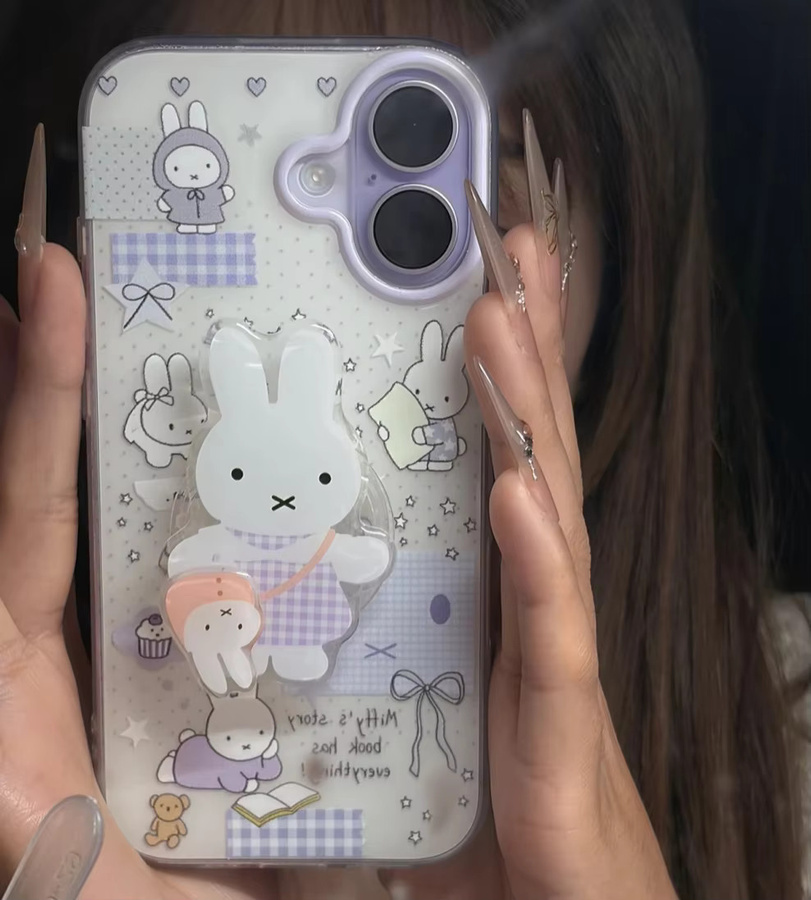 Miffy Handyhülle mit Stern-Cartoon-Design für iPhone 16 15 14 13 17 Pro Max Plus XS 7 8 stoßfest - Bild 2