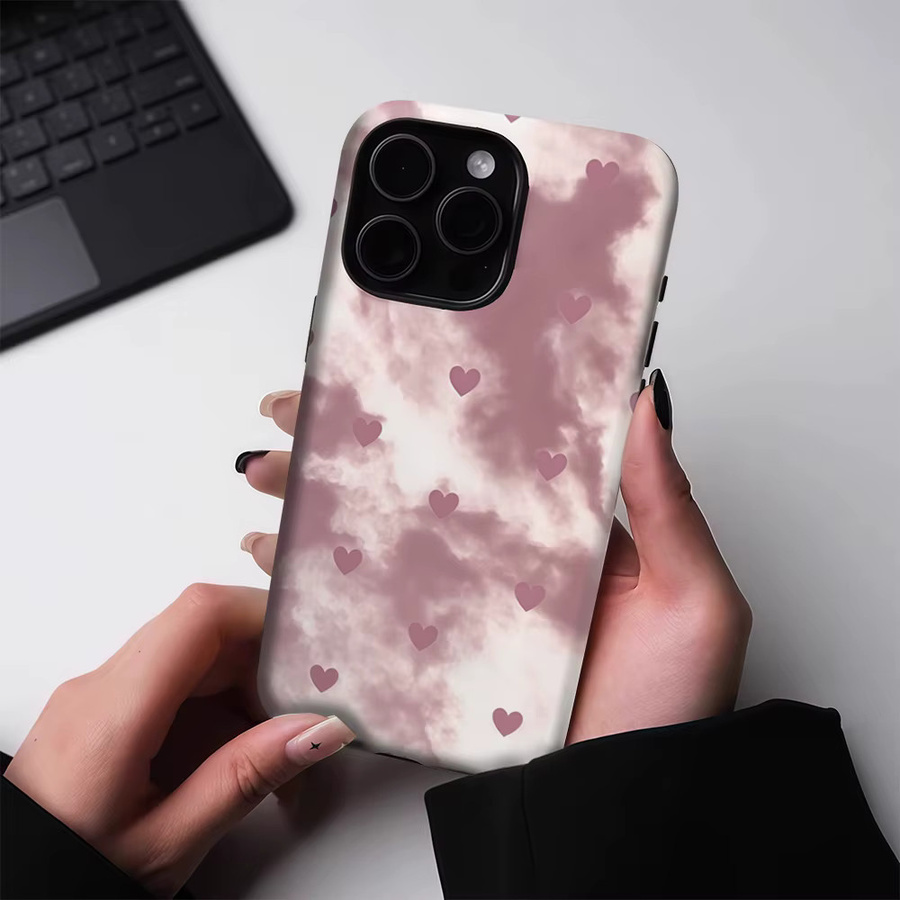 Potdemiel Magnetische Handyhülle Blush Mist für iPhone 17 16 15 14 13 Pro Max Plus, robuste Doppel-Schicht-Hülle, Pink - Bild 2