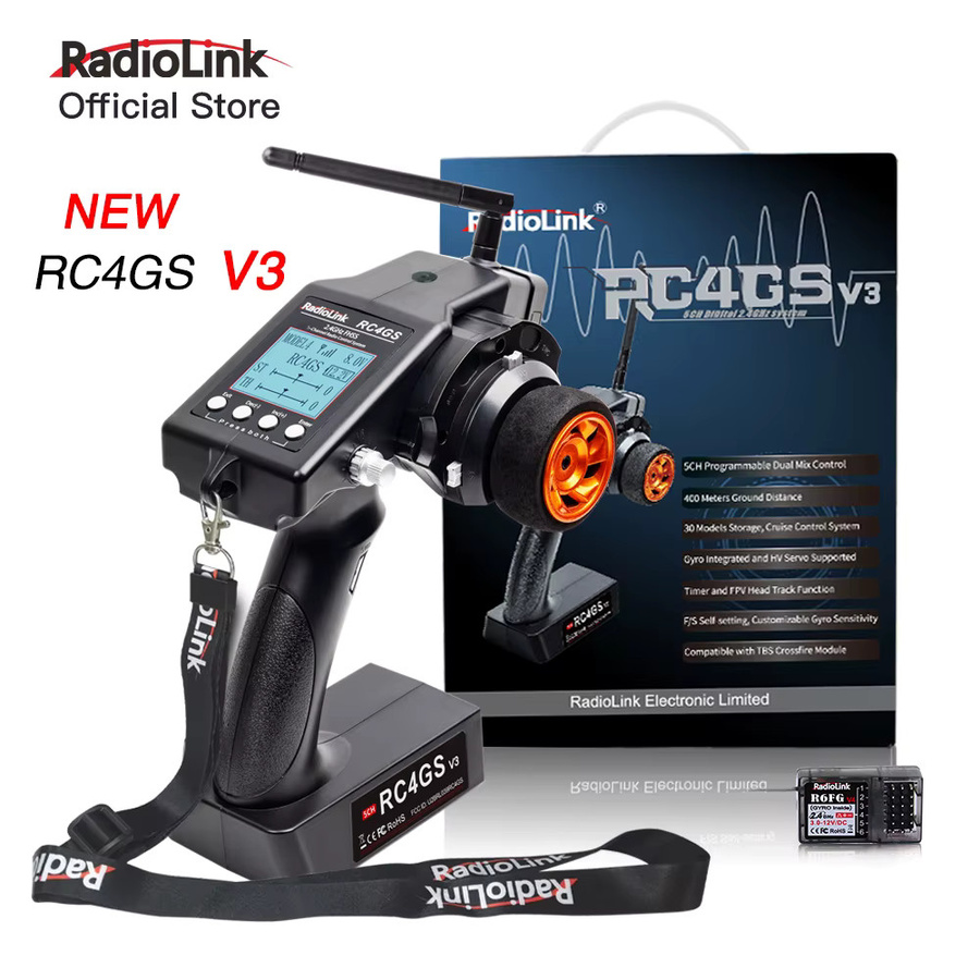 RadioLink RC4GS V3 2,4G Fernbedienung Sender, R6FG Gyro Empfänger - Bild 6