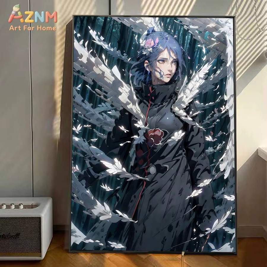 Kayou Naruto Akatsuki Konan Paper Angel Anime Leinwandgemälde Wandkunst Poster Mehrfarbig - Bild 6