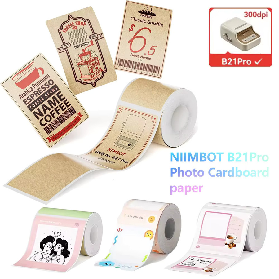 Niimbot Farb-Thermoetikettenpapier für B21 Pro Drucker, selbstklebendes Fotopapier in Multicolor und Weiß - Bild 3