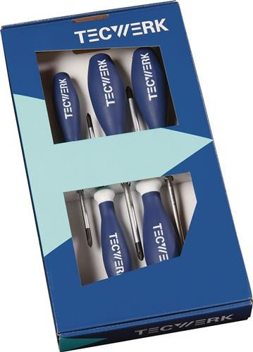 Tecwerk Schraubendrehersatz Rundklinge in Blau - Bild 1