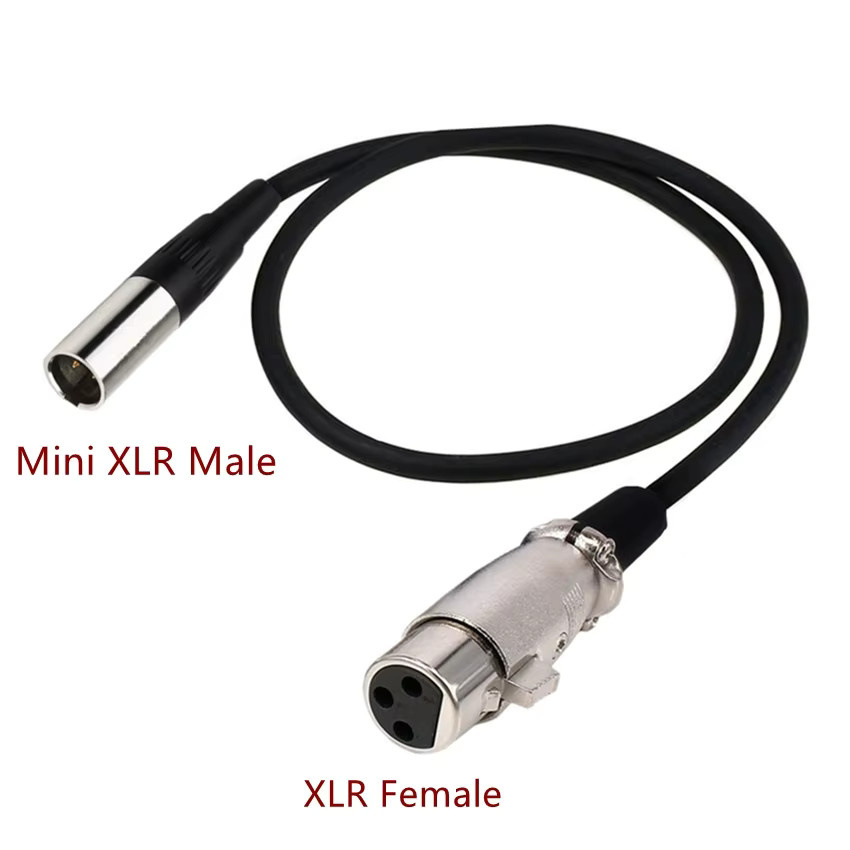 BSN Mini XLR 3pin Stecker auf XLR 3pin Buchse Audiokabel in Schwarz mit abgeschirmtem Kupferdraht für Mikrofon und Kameras - Bild 2