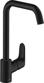 Hansgrohe Spültisch-Einhebelmischer Focus M41 260 in Mattschwarz mit schwenkbarem Auslauf - Bild 1