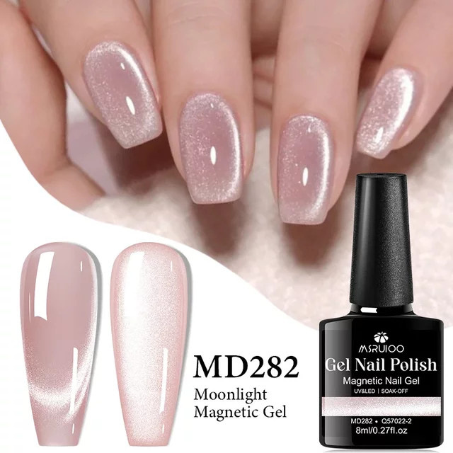 MSRUIOO Moonlight Cat Magnetischer Gel-Nagellack, rosa, schimmernd, 8 ml - Bild 1