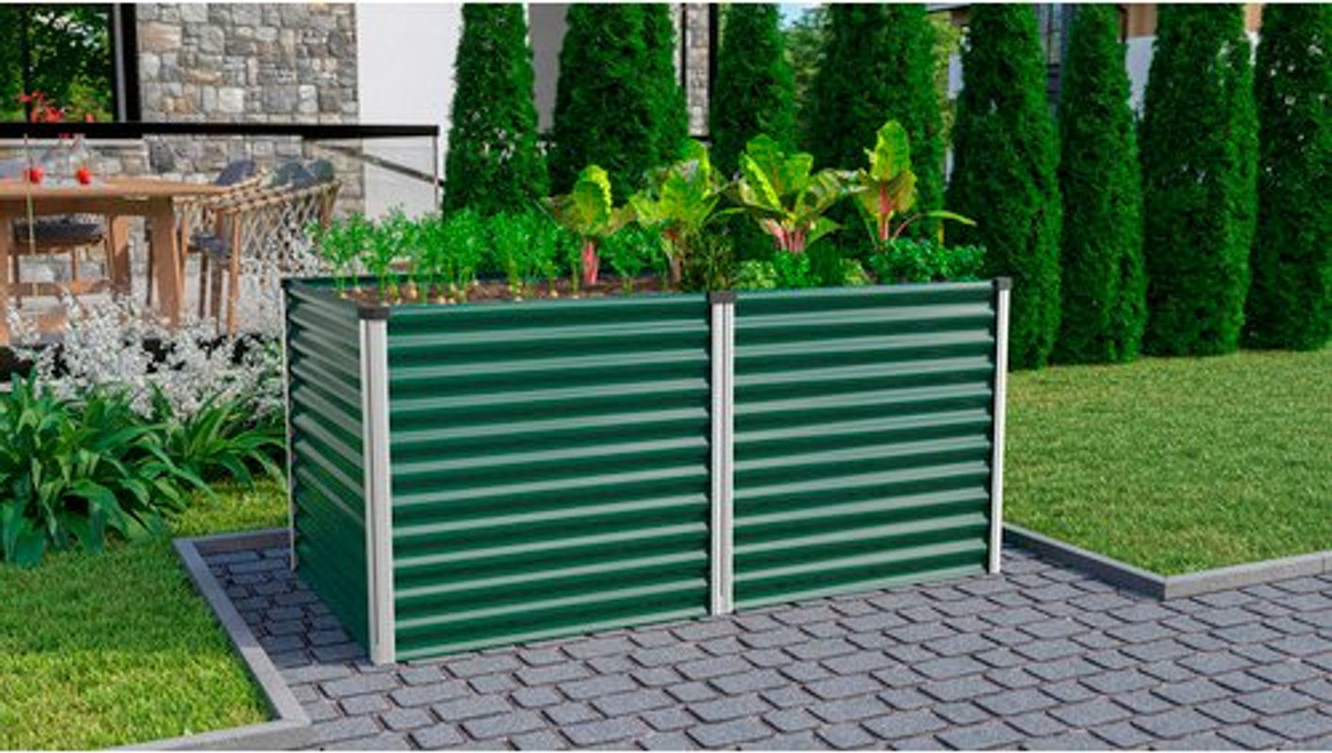 VITAVIA Hochbeet Meta 858 in Seegras/Alu, B/H/L: 96,17 x 86 x 187,68 cm - Bild 4
