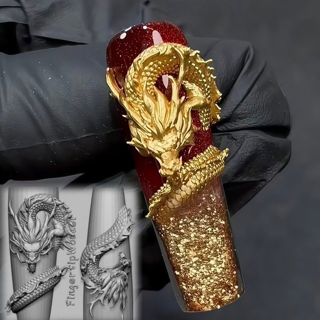 Dominant Dragon King 3D Silikon Nageldesign-Werkzeug - Bild 1