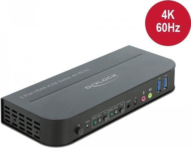 Delock HDMI KVM Switch 4K UHD mit USB 3.0 und Audio in Schwarz - Bild 2