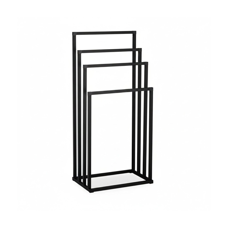 Relaxdays Handtuchständer aus Eisen in Schwarz, freistehend mit 4 Stangen, H: 96,5 cm, B: 45 cm, T: 29 cm - Bild 2