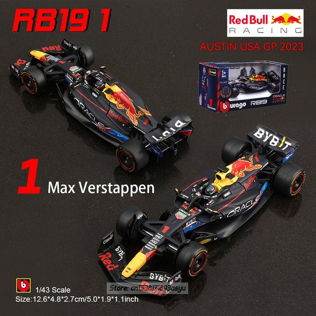 Bburago Red Bull F1 Red Bull RB19 2023 Austin US Station, Automodell, 1:43 - Bild 1