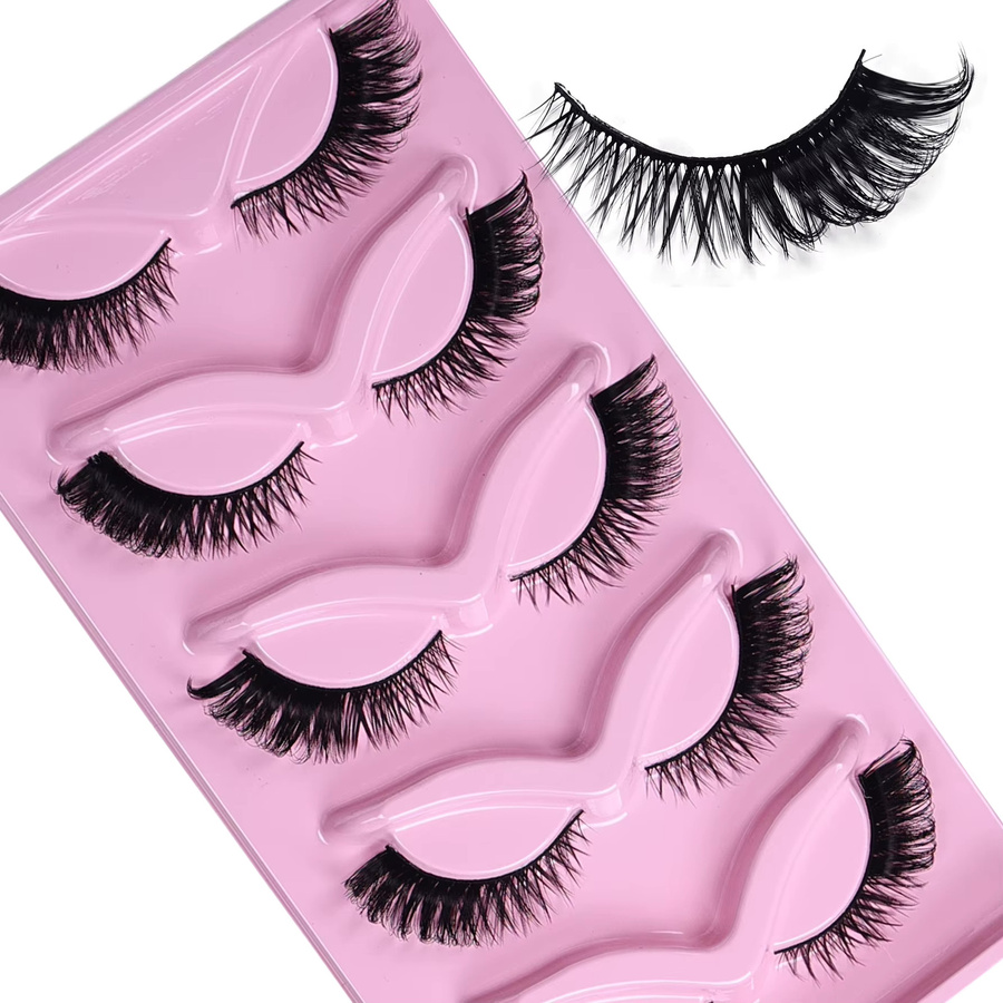 JIEFUXIN Katzenaugenwimpern Wispy Fake Lashes, 10 Paar - Bild 2