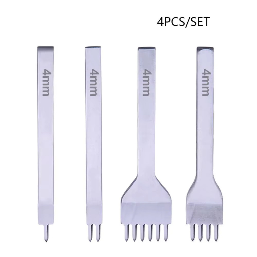 Handgefertigter Lederperforator aus weißem Stahl für DIY-Lederarbeiten, Set mit Stanzwerkzeugen in 3, 4, 5 und 6 mm - Bild 4