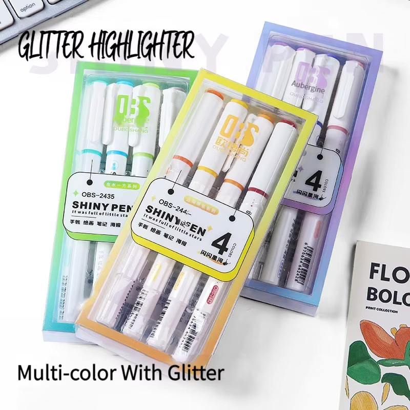 4er Set Metallic Glitter Marker in Gold und Multicolour für Scrapbooking und Kunst - Bild 2