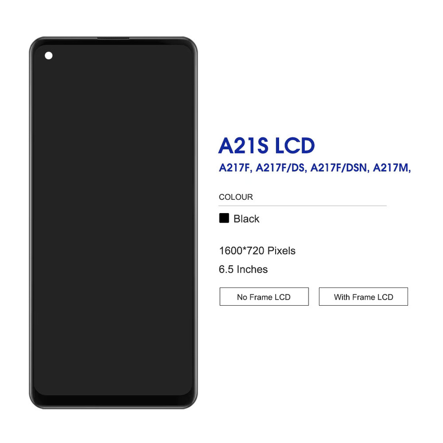 Samsung A21s LCD Display mit Rahmen und Touch Digitizer in Schwarz für SM-A217F und SM-A217M, 6,5 Zoll - Bild 2