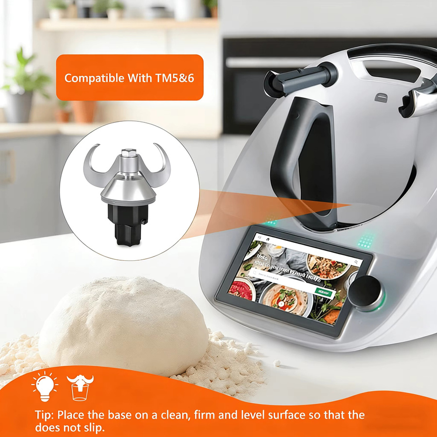Vorwerk Teigknetmesser aus Edelstahl für Thermomix TM31 in Silber - Bild 4