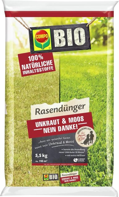Compo Bio-Rasendünger gegen Unkraut und Moos, 5,5 kg - Bild 1