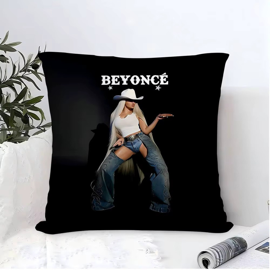 Personalisierter Kissenbezug B-Beyonce Cowboy Singer von Beast Kingdom in Schwarz, 30 x 30 cm - Bild 3