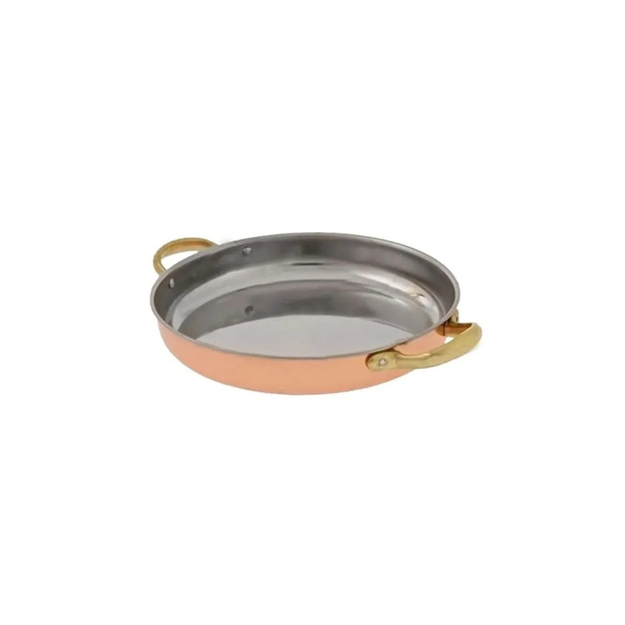 Ich-Zapfe Kupferpfanne mit Griffen aus Kupfer und Messing, Durchmesser: 28 cm - Bild 2
