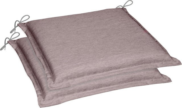 GO-DE TEXTIL Gartenauflagen 2er Set in Taupe mit Schaumstofffüllung, rechteckig, Höhe: 5 cm - Bild 1
