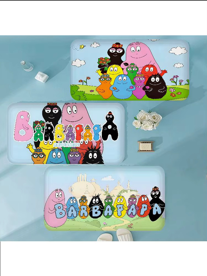 Barbapapa Familie Cartoon Fußmatte im Nordic Stil, rutschfest, Multicolor - Bild 6