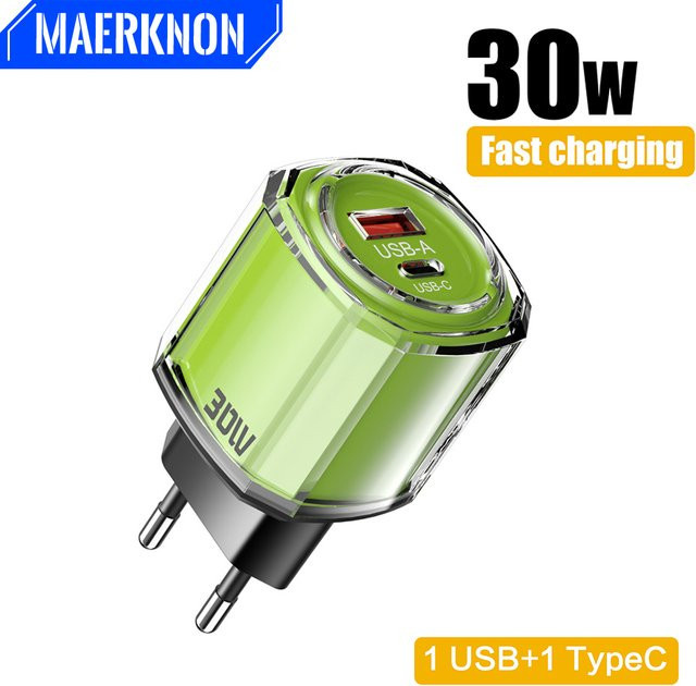 Maerknon 30W USB Typ C Ladegerät mit PD Schnellladefunktion und Quick Charge 3.0 in Blau - Bild 1