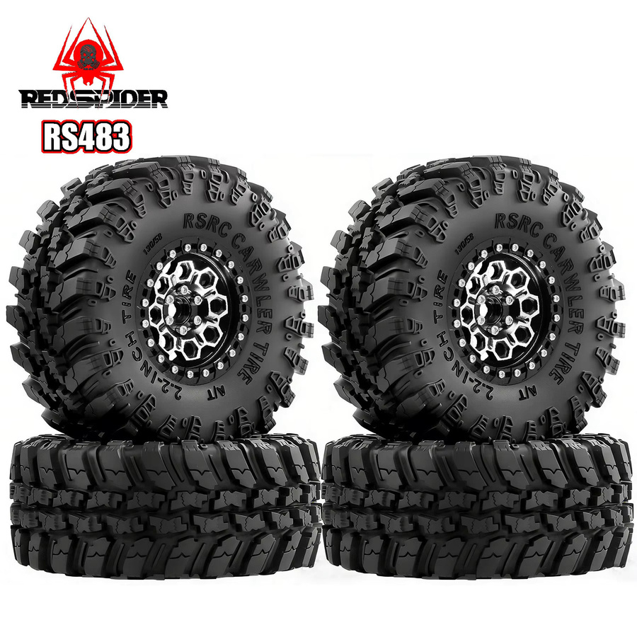 MJX Crawler-Reifen, 4-teiliges Set, 2,2-Zoll-Felge, Metall-Upgrade-Teile - Bild 3