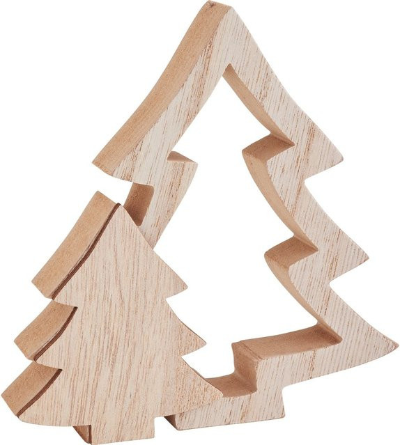 VBS Tanne Weihnachtsdekoration aus Holz in Beige - Bild 1