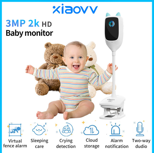 Xiao VV 4MP WLAN-Babyphone mit Schreierkennung, Vollfarb-Nachtsicht und 360-Grad-Drehfunktion in Weiß - Bild 1