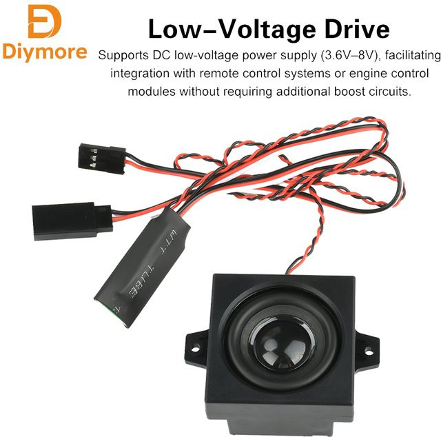 diymore Dieselmotor Soundmodul mit Verstärker und Fernbedienung für ferngesteuerte Autos, LKW und Bagger, Schwarz - Bild 1