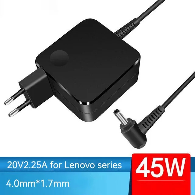 Lenovo Laptop AC Adapter Ladegerät in Schwarz, 20V 2.4A 45W für Ideapad 710s-13ikb, 110-15acl, 330-14ast, 320-15ast, 510s-14ikb und E41-10 - Bild 1