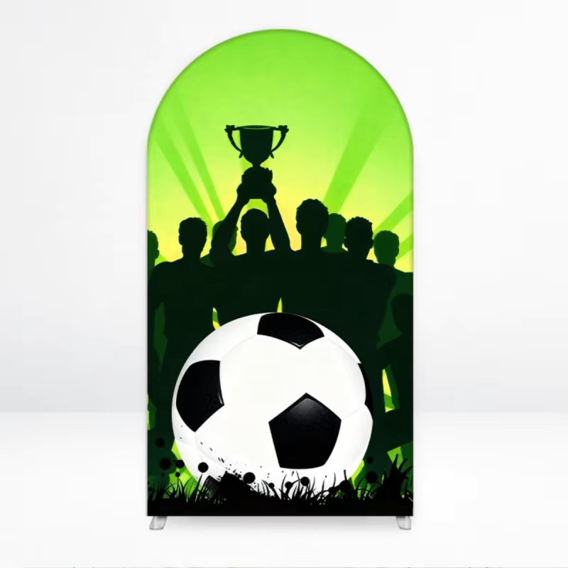 VIKAMA Fußball Fotografie-Hintergrund mit Bogen-Design für Partydekoration, Mehrfarbig, B/H: 120 x 50 cm - Bild 5