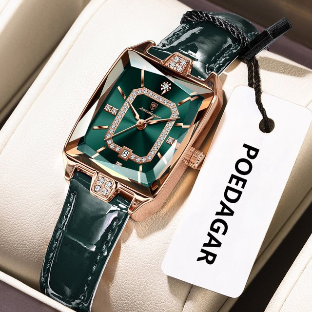 POEDAGAR Armbanduhr, Quarz, Leder, Damen - Bild 1