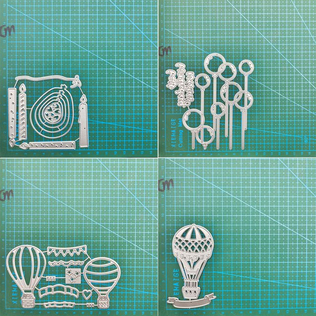 Metall Schneidestempel Ballon Schablone für DIY Scrapbooking und dekorative Prägung in Silber - Bild 1