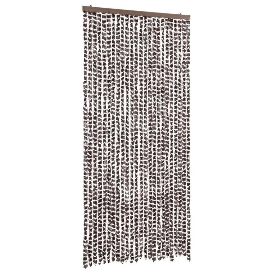 vidaXL Insektenschutz-Vorhang aus Chenille in Braun und Weiß, thermoisolierend, B: 100 cm, H: 220 cm - Bild 2
