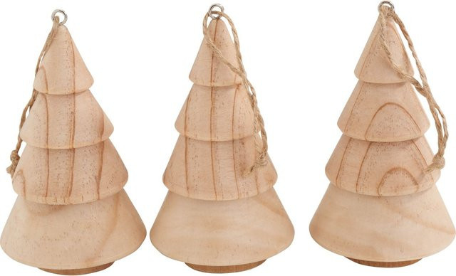 VBS Weihnachtsbaum Anhänger aus Holz in Beige - Bild 1