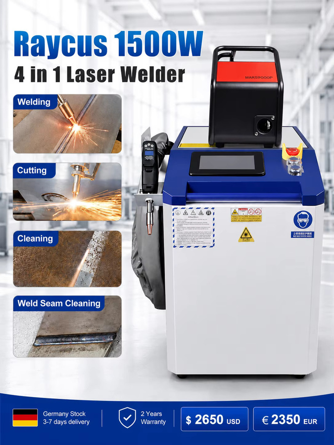 Raycus 4-in-1 Handgeführte Faserlaser-Schweißmaschine in Weiß mit 1500W/2000W Leistung zum Schweißen, Reinigen und Schneiden - Bild 6