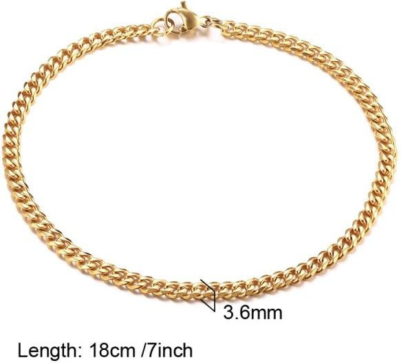 Yiran pet products Kettenarmband, Edelstahl, Gold, Damen - Bild 1
