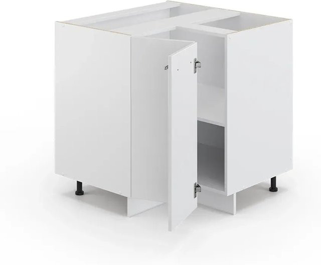Vicco Eckunterschrank Fame-Line Küchenunterschrank Weiß Hochglanz Anthrazit B/T/H: 80,5 x 60,0 x 82,0 cm - Bild 1